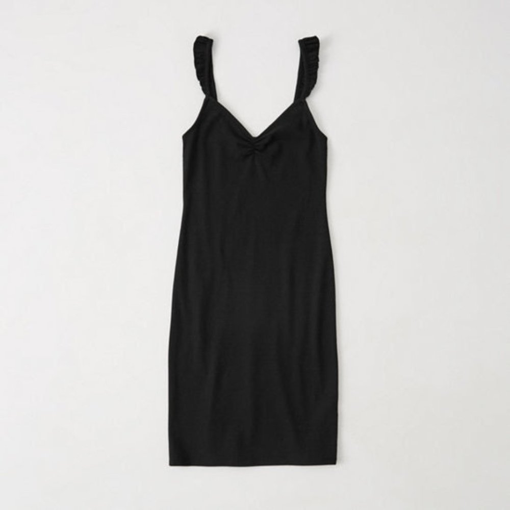 NWT Abercrombie & Fitch Ruffle Strap Bodycon Dress in XXS